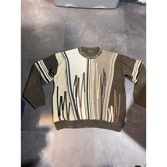 Protege Collection XXL Abstract Striped Sweater Cozy Autumn Winter Pullover C-41 - Picture 1 of 6